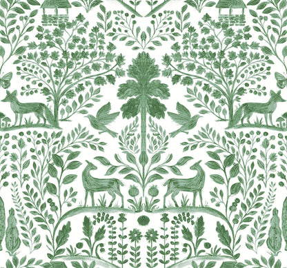 A-Street Prints Kaleidoscope Anoki Woodlands Wallpaper Sample - Green