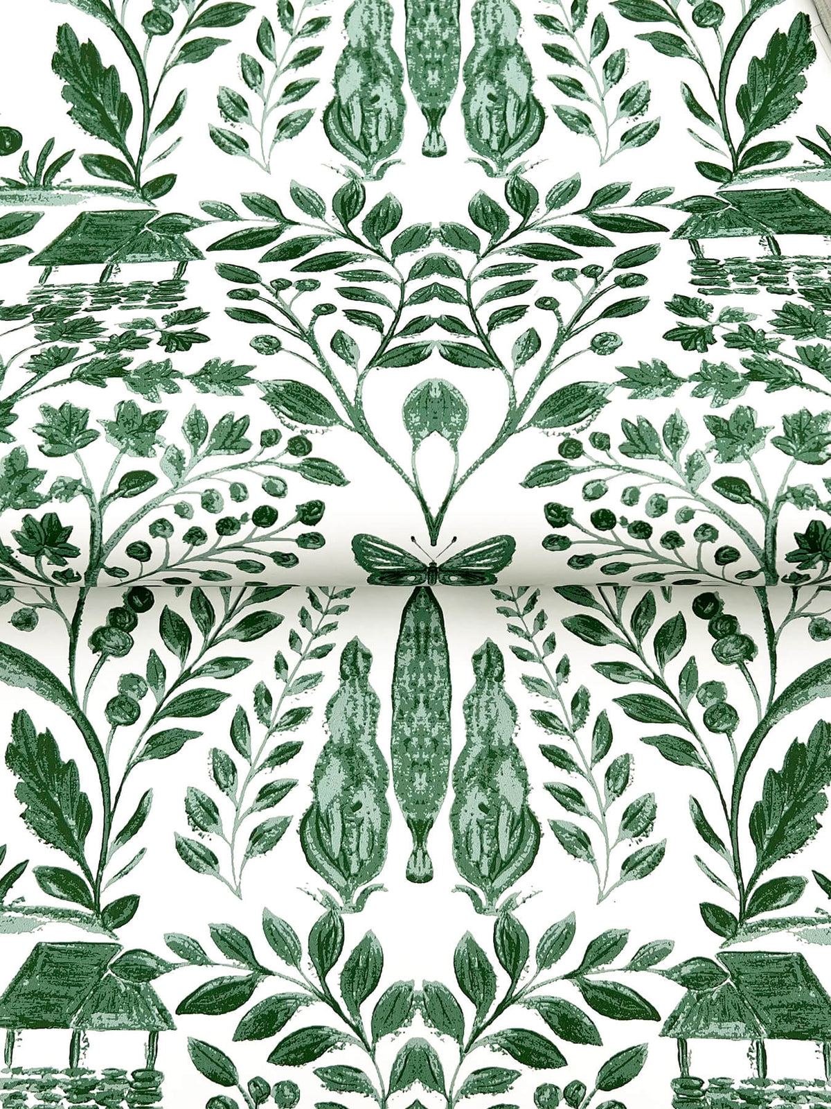 A-Street Prints Kaleidoscope Anoki Woodlands Wallpaper Sample - Green