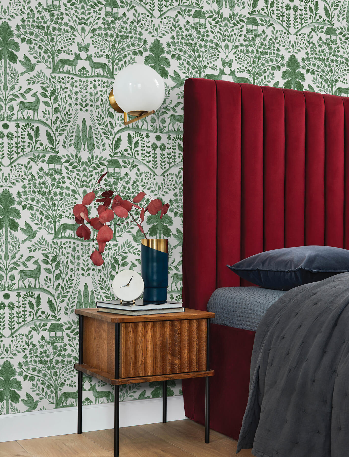 A-Street Prints Kaleidoscope Anoki Woodlands Wallpaper Sample - Green