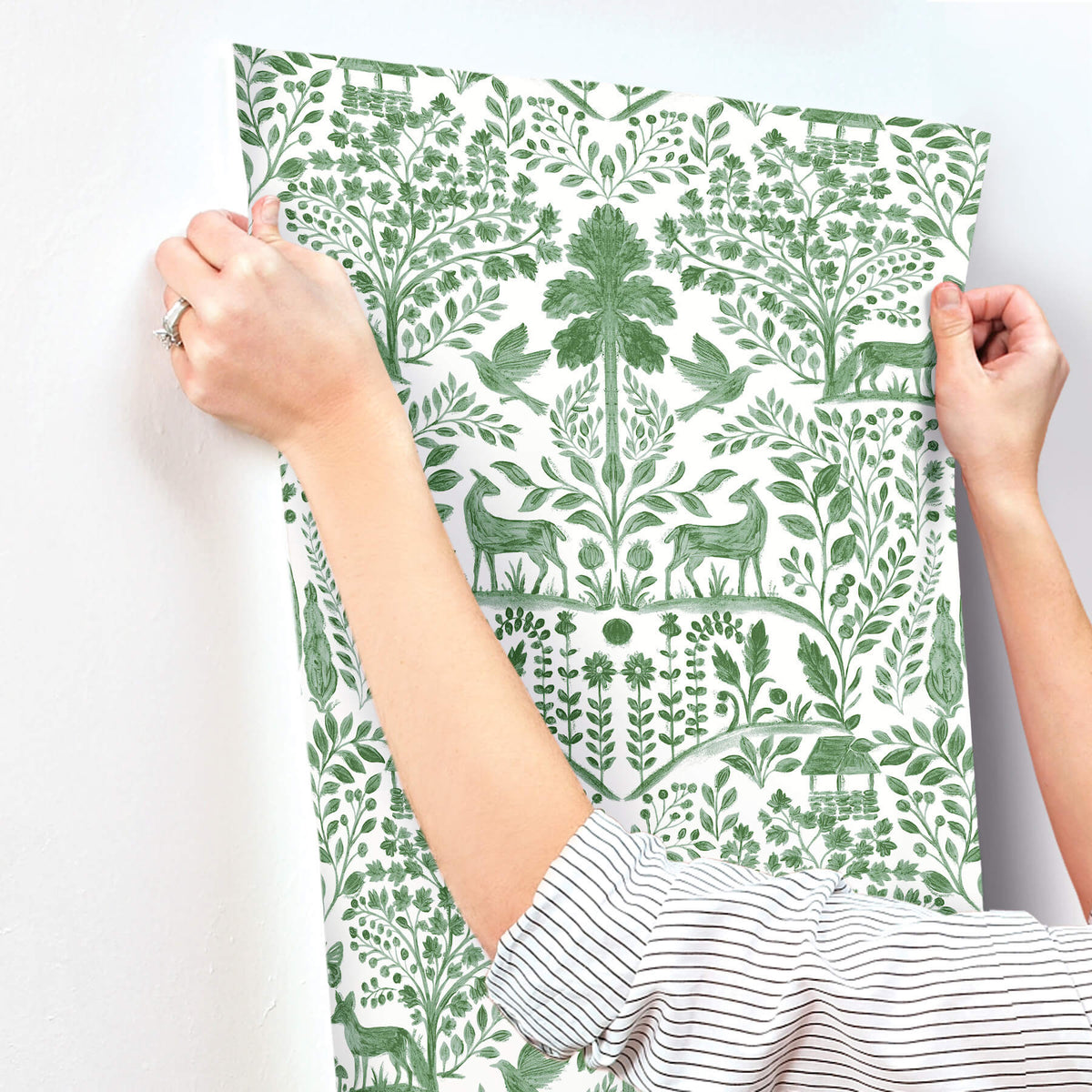 A-Street Prints Kaleidoscope Anoki Woodlands Wallpaper Sample - Green