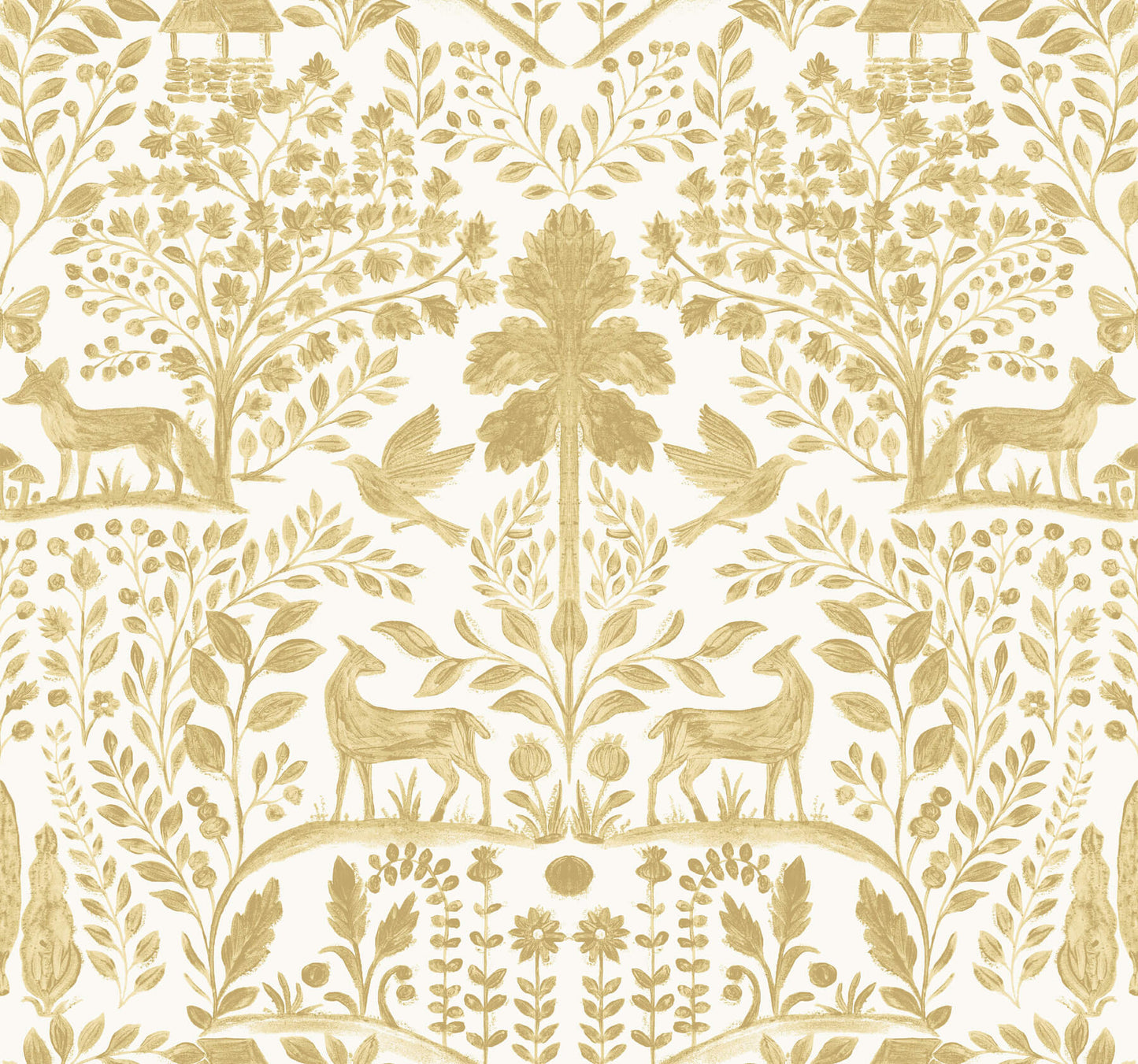 A-Street Prints Kaleidoscope Anoki Woodlands Wallpaper Sample - Yellow