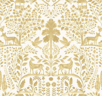 A-Street Prints Kaleidoscope Anoki Woodlands Wallpaper Sample - Yellow