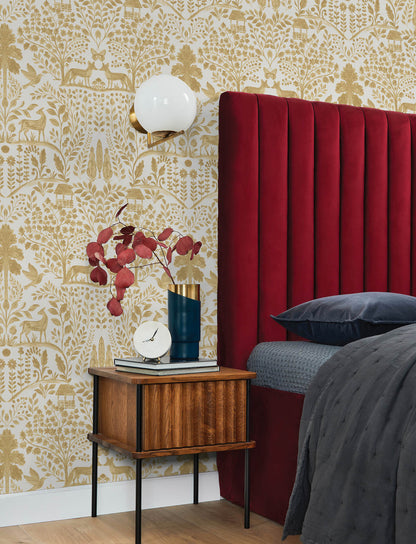 A-Street Prints Kaleidoscope Anoki Woodlands Wallpaper Sample - Yellow