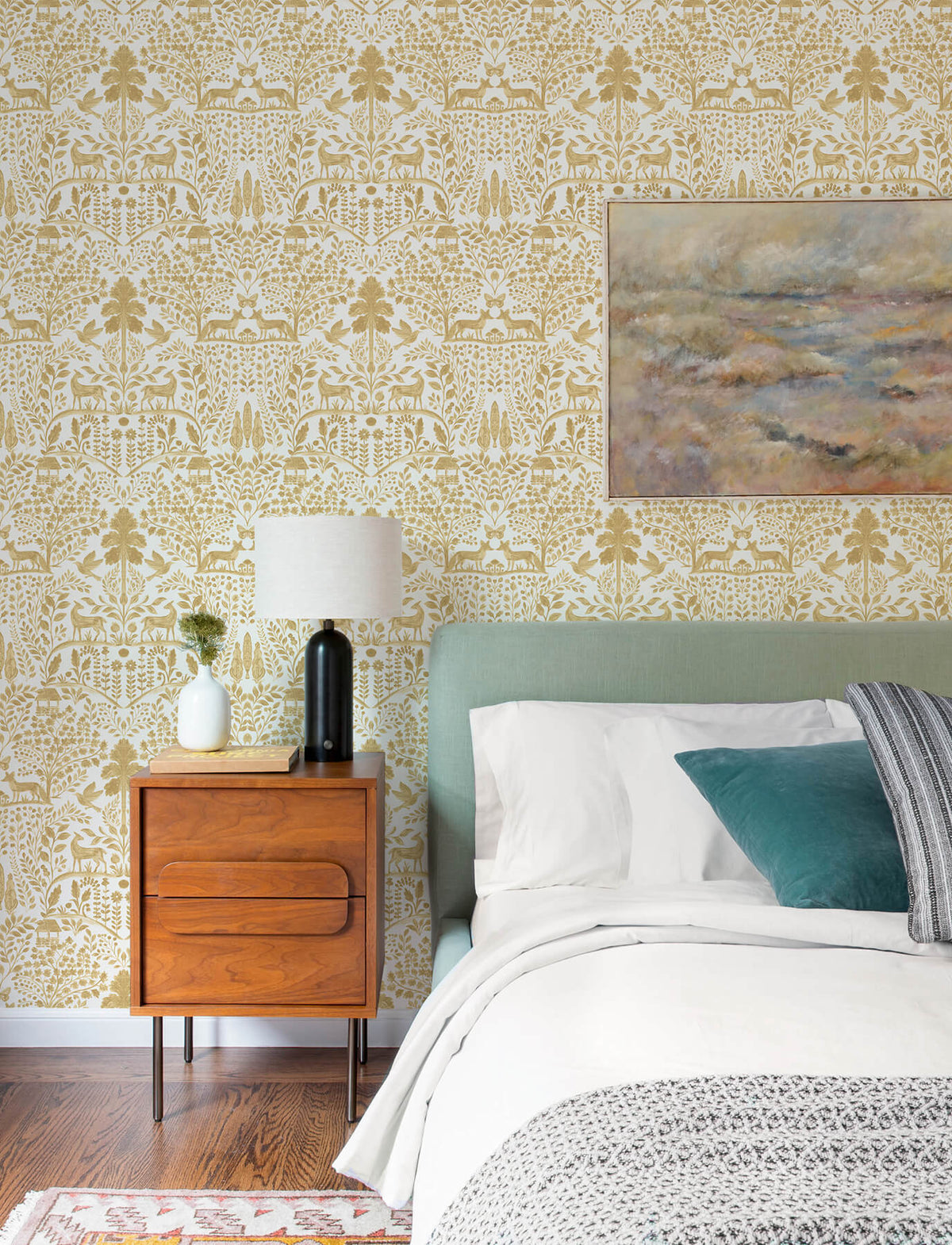 A-Street Prints Kaleidoscope Anoki Woodlands Wallpaper Sample - Yellow