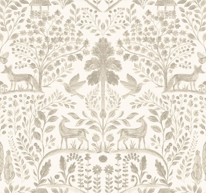 A-Street Prints Kaleidoscope Anoki Woodlands Wallpaper Sample - Beige