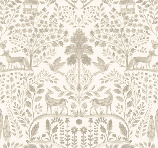 A-Street Prints Kaleidoscope Anoki Woodlands Wallpaper - Beige