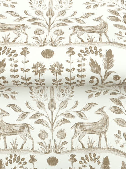 A-Street Prints Kaleidoscope Anoki Woodlands Wallpaper Sample - Beige