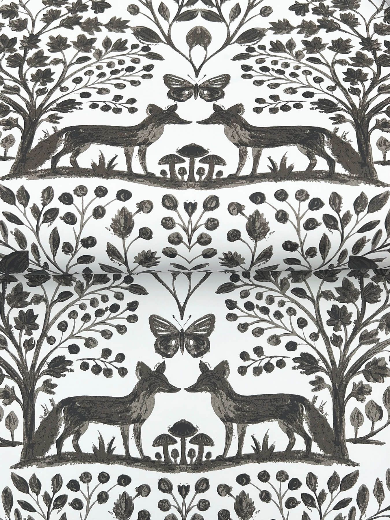 A-Street Prints Kaleidoscope Anoki Woodlands Wallpaper Sample - Black