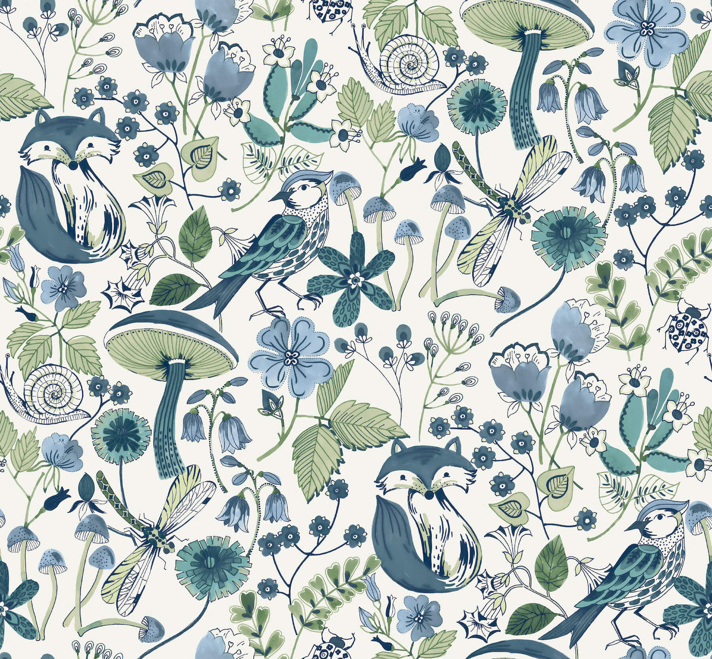 A-Street Prints Kaleidoscope Wonder Animals Wallpaper - Teal