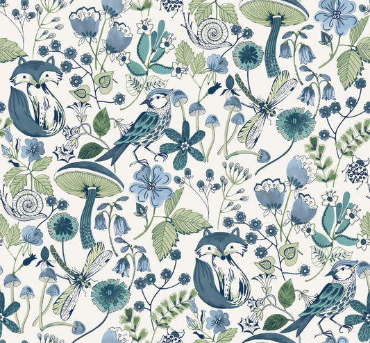 A-Street Prints Kaleidoscope Wonder Animals Wallpaper - Teal