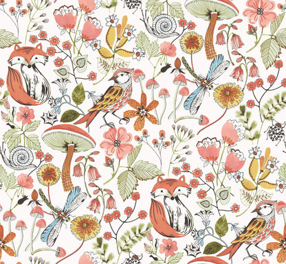 A-Street Prints Kaleidoscope Wonder Animals Wallpaper Sample - Orange