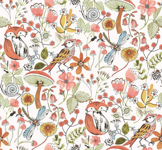 A-Street Prints Kaleidoscope Wonder Animals Wallpaper - Orange