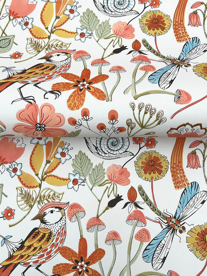 A-Street Prints Kaleidoscope Wonder Animals Wallpaper Sample - Orange