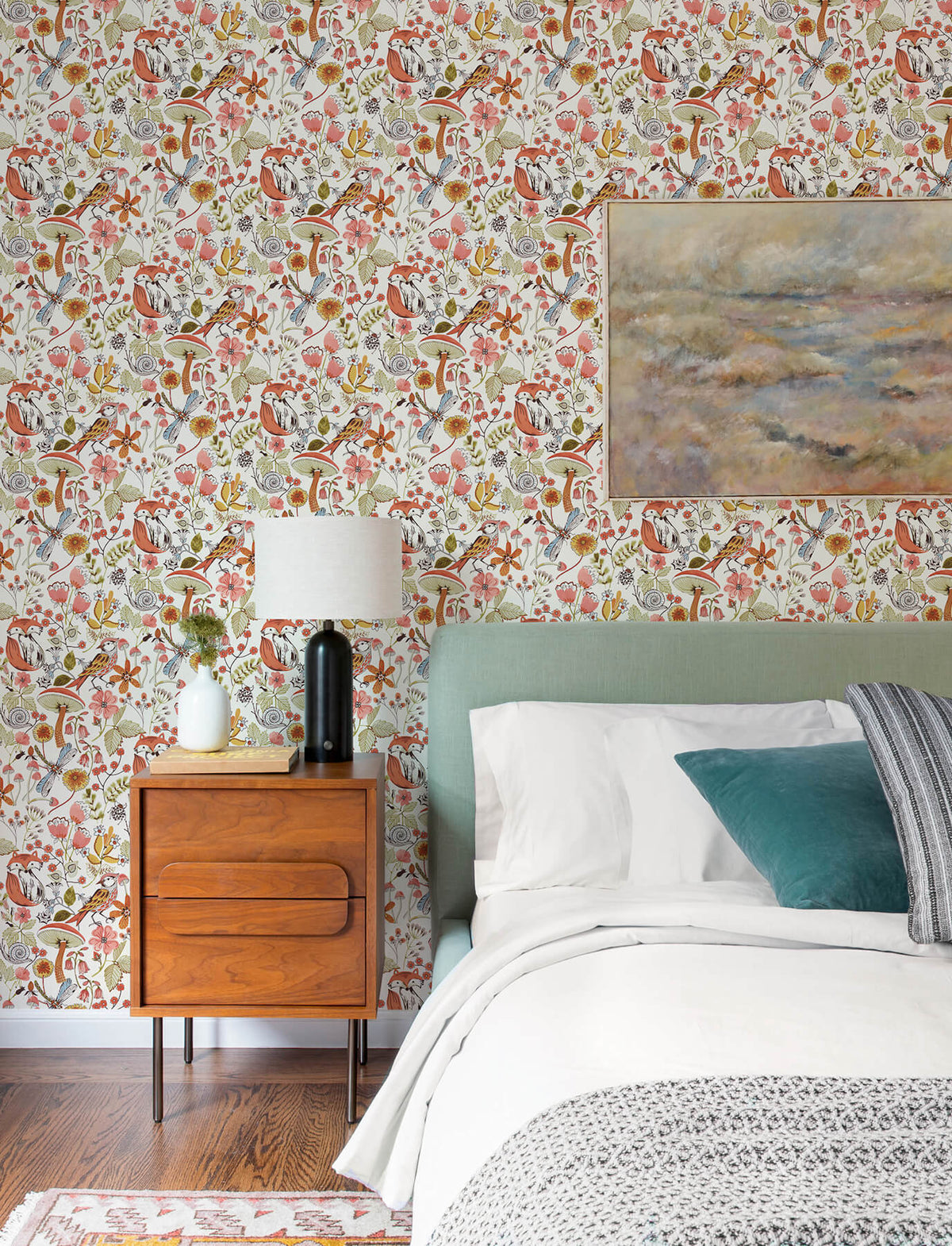 A-Street Prints Kaleidoscope Wonder Animals Wallpaper Sample - Orange