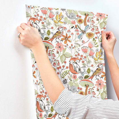 A-Street Prints Kaleidoscope Wonder Animals Wallpaper Sample - Orange