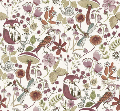 A-Street Prints Kaleidoscope Wonder Animals Wallpaper Sample - Plum