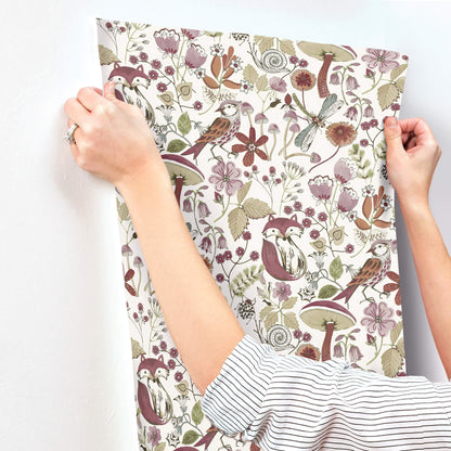 A-Street Prints Kaleidoscope Wonder Animals Wallpaper Sample - Plum
