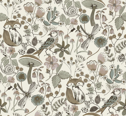 A-Street Prints Kaleidoscope Wonder Animals Wallpaper Sample - Chocolate