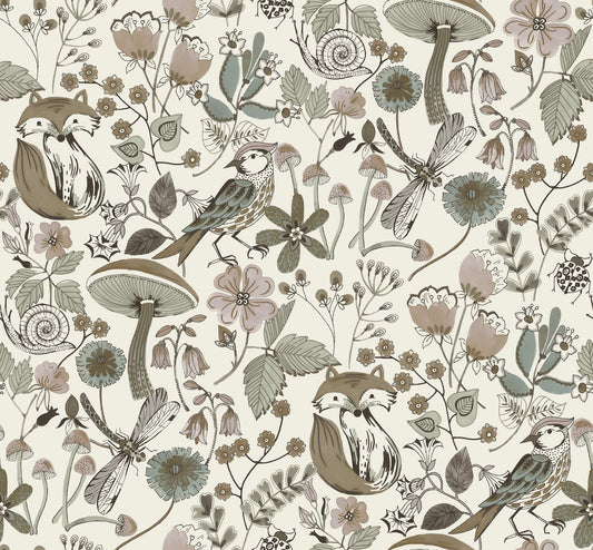 A-Street Prints Kaleidoscope Wonder Animals Wallpaper - Chocolate
