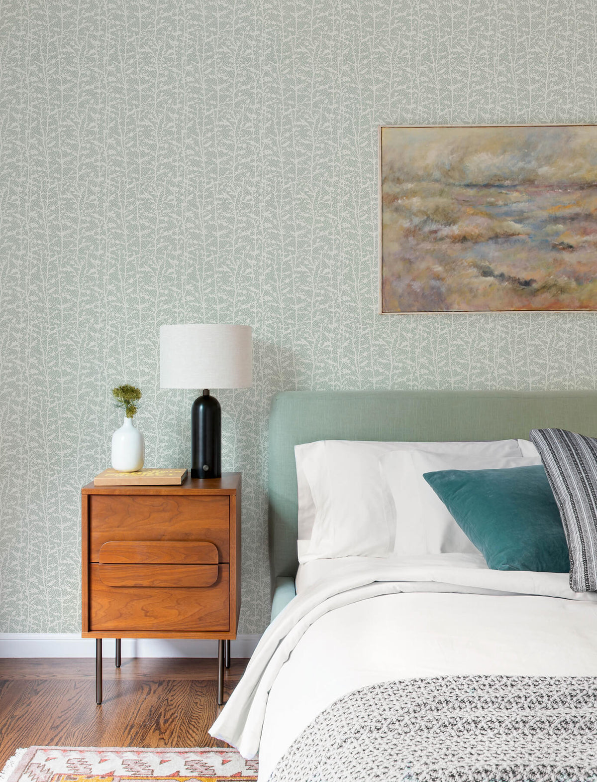 A-Street Prints Kaleidoscope Layton Vines Wallpaper Sample - Sage