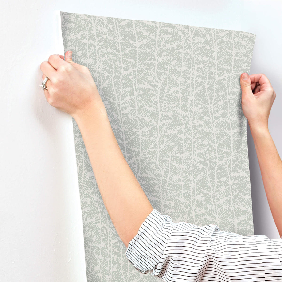 A-Street Prints Kaleidoscope Layton Vines Wallpaper Sample - Sage