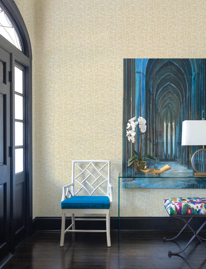 A-Street Prints Kaleidoscope Layton Vines Wallpaper Sample - Butter