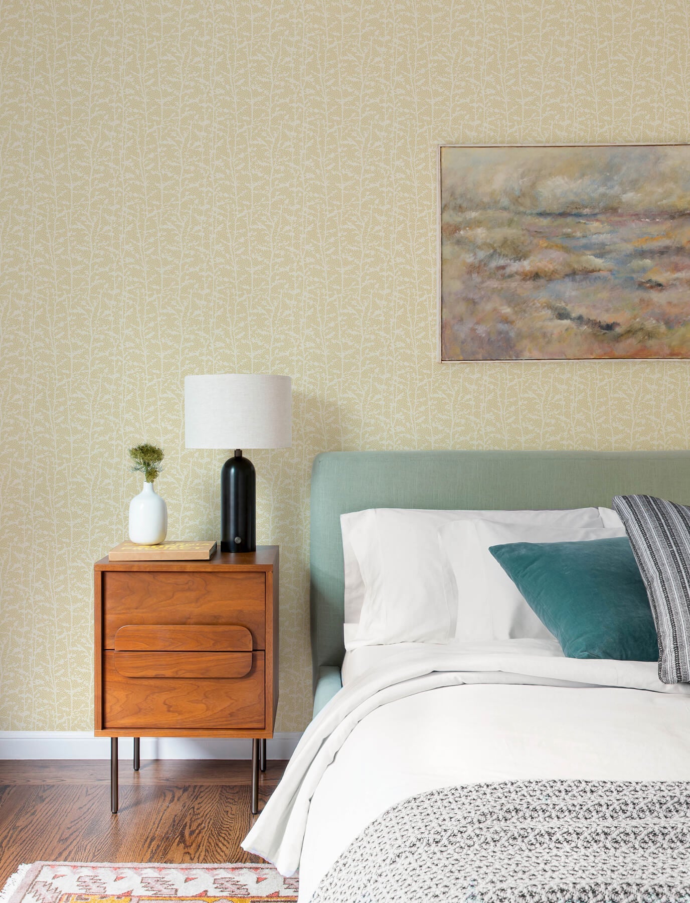 A-Street Prints Kaleidoscope Layton Vines Wallpaper Sample - Butter
