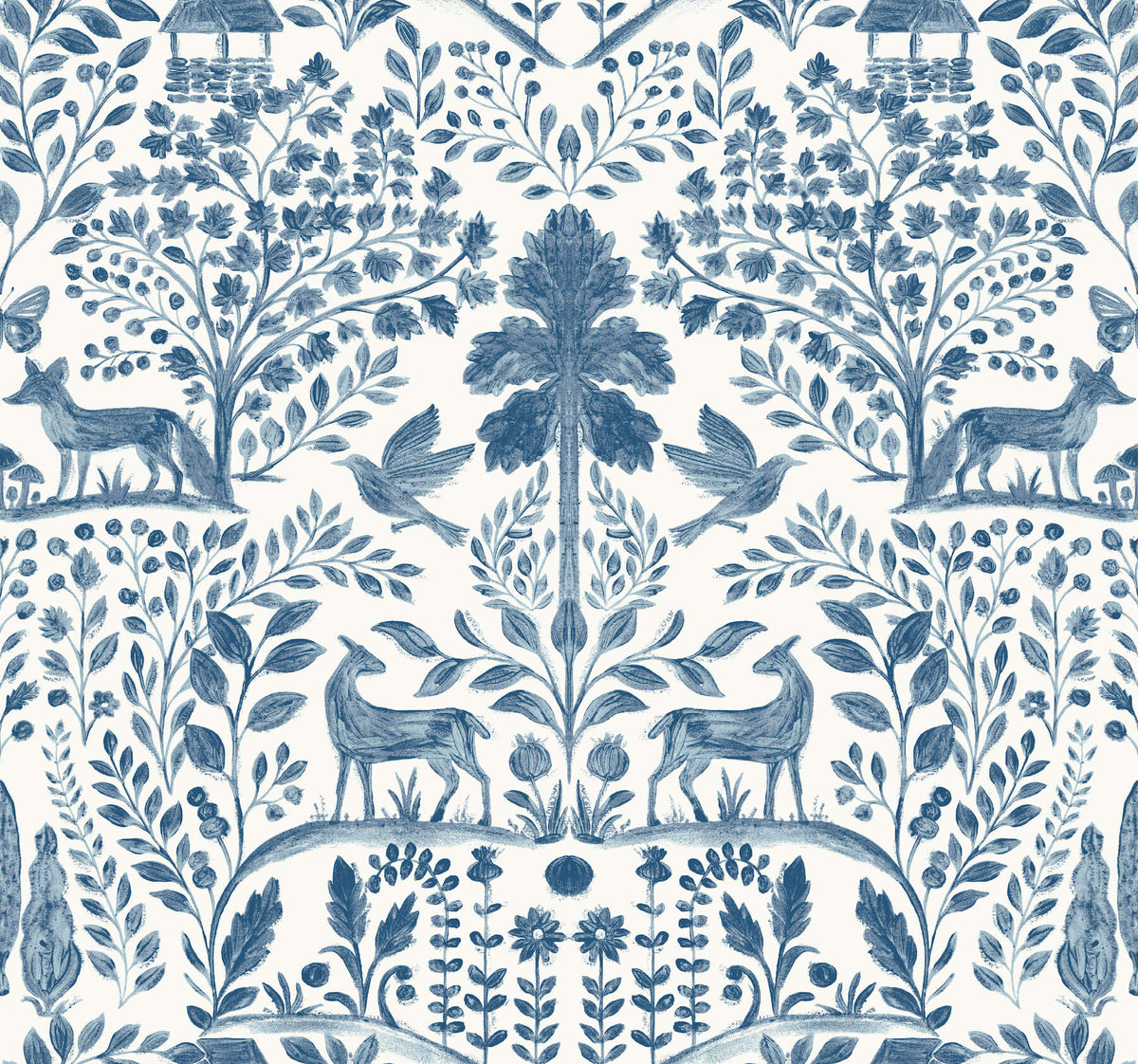 A-Street Prints Kaleidoscope Anoki Woodlands Wallpaper - Blue