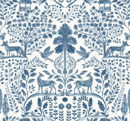 A-Street Prints Kaleidoscope Anoki Woodlands Wallpaper - Blue