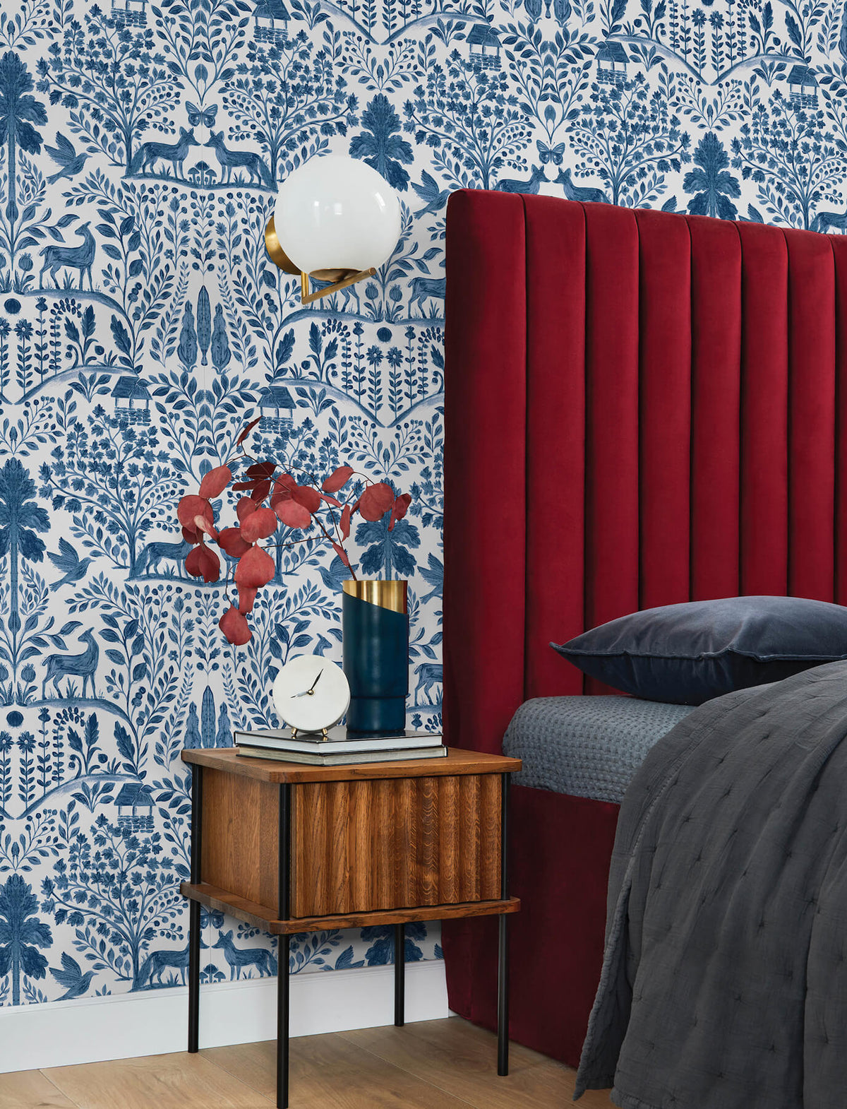 A-Street Prints Kaleidoscope Anoki Woodlands Wallpaper - Blue