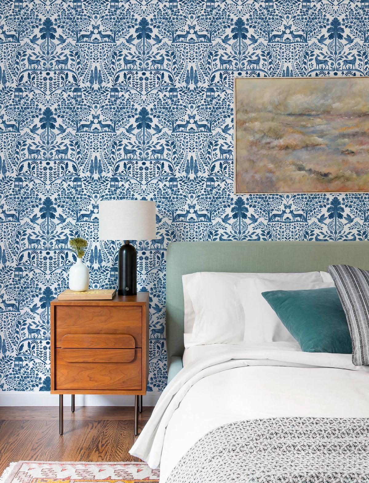 A-Street Prints Kaleidoscope Anoki Woodlands Wallpaper - Blue