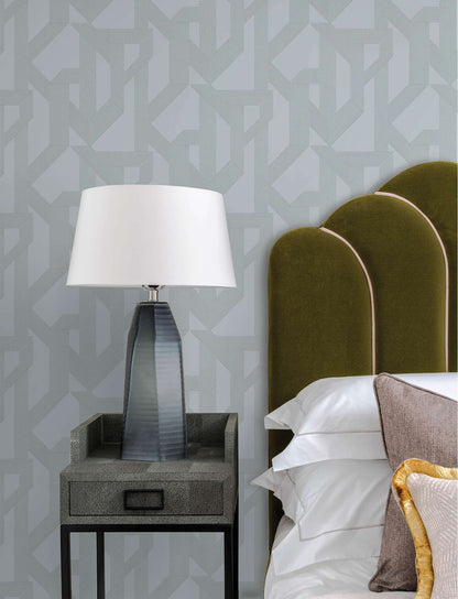 A-Street Prints Moderne Deco Franz Geometric Wallpaper - Light Blue