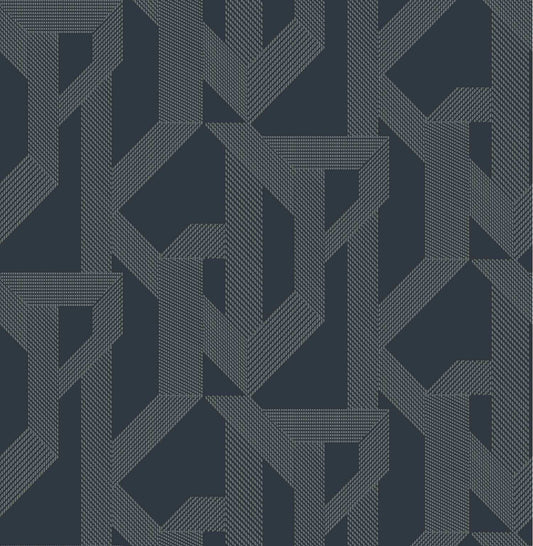 A-Street Prints Moderne Deco Franz Geometric Wallpaper - Navy