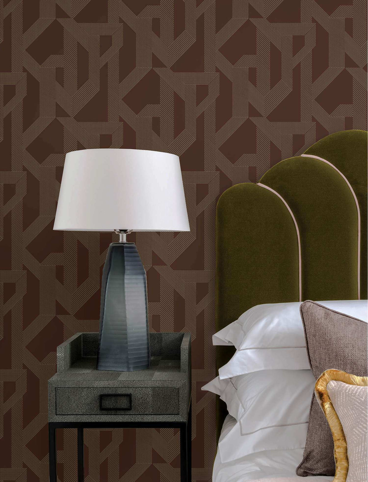 A-Street Prints Moderne Deco Franz Wallpaper Sample - Maroon