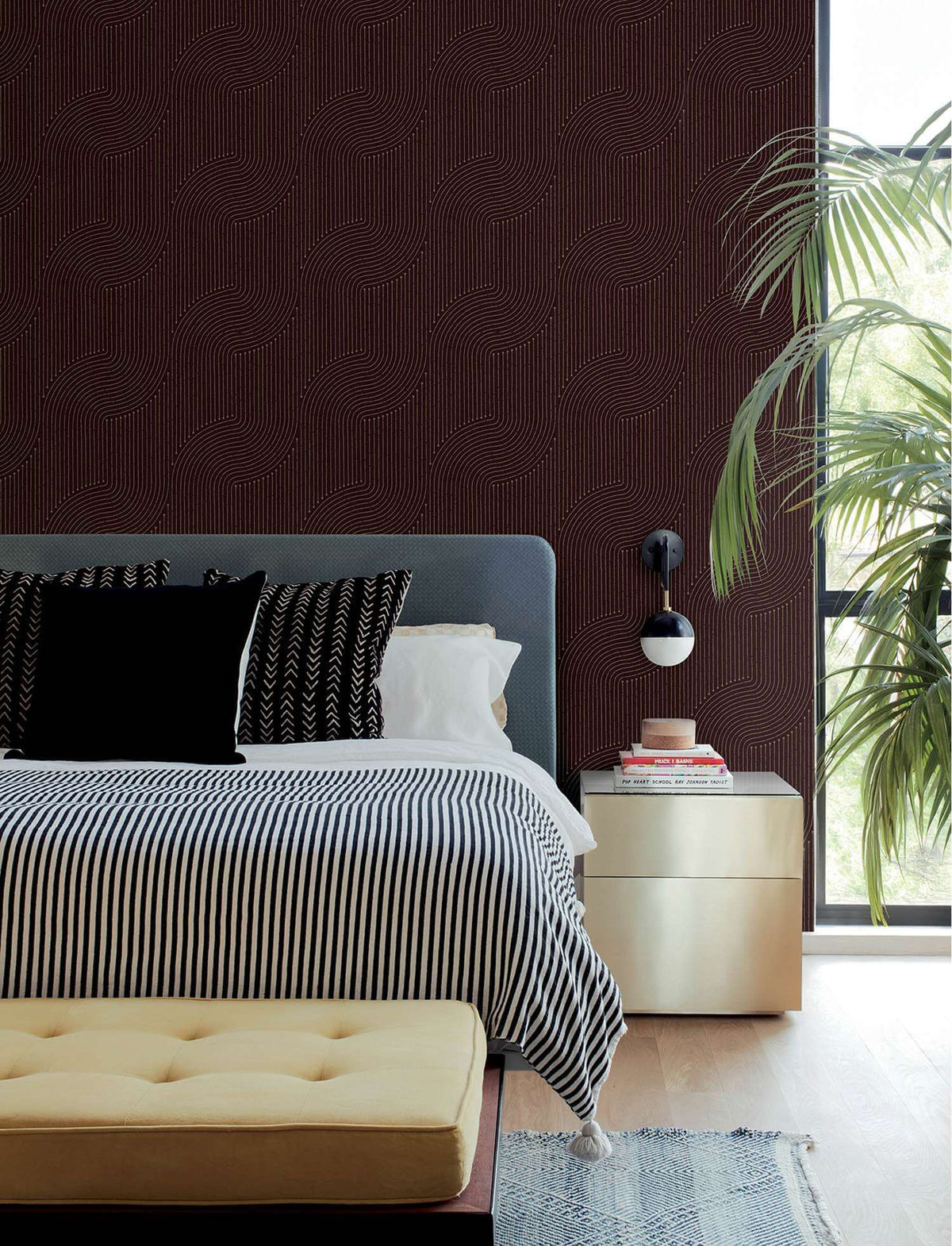 A-Street Prints Moderne Deco Braddock Wallpaper Sample - Merlot