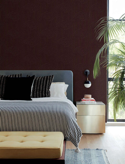 A-Street Prints Moderne Deco Braddock Wallpaper Sample - Merlot
