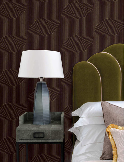 A-Street Prints Moderne Deco Braddock Wallpaper Sample - Merlot