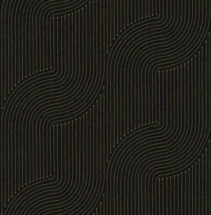 A-Street Prints Moderne Deco Braddock Wallpaper Sample - Black