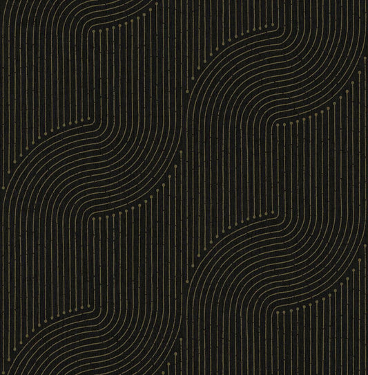 A-Street Prints Moderne Deco Braddock Wallpaper - Black