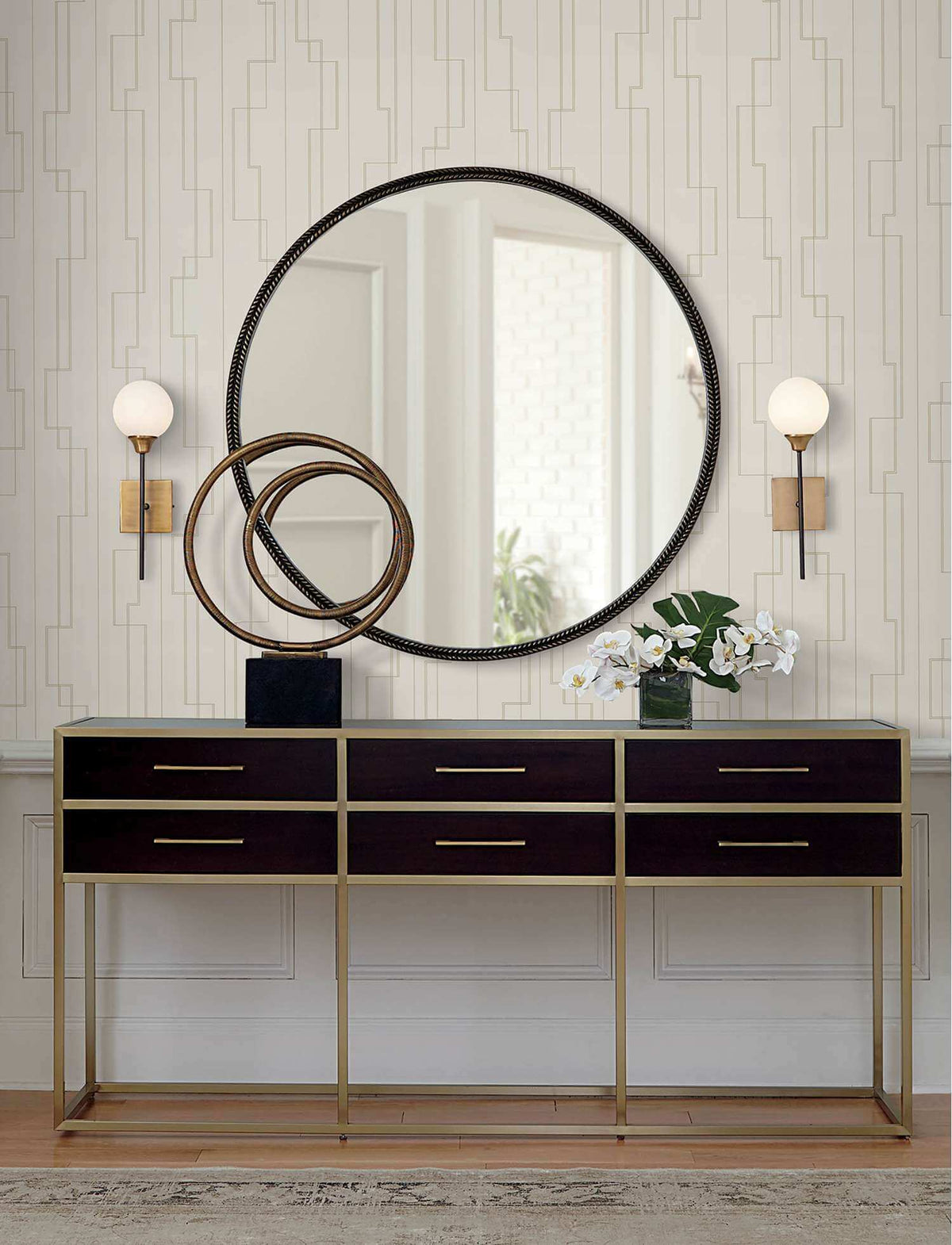 A-Street Prints Moderne Deco Anson Wallpaper Sample - Ivory