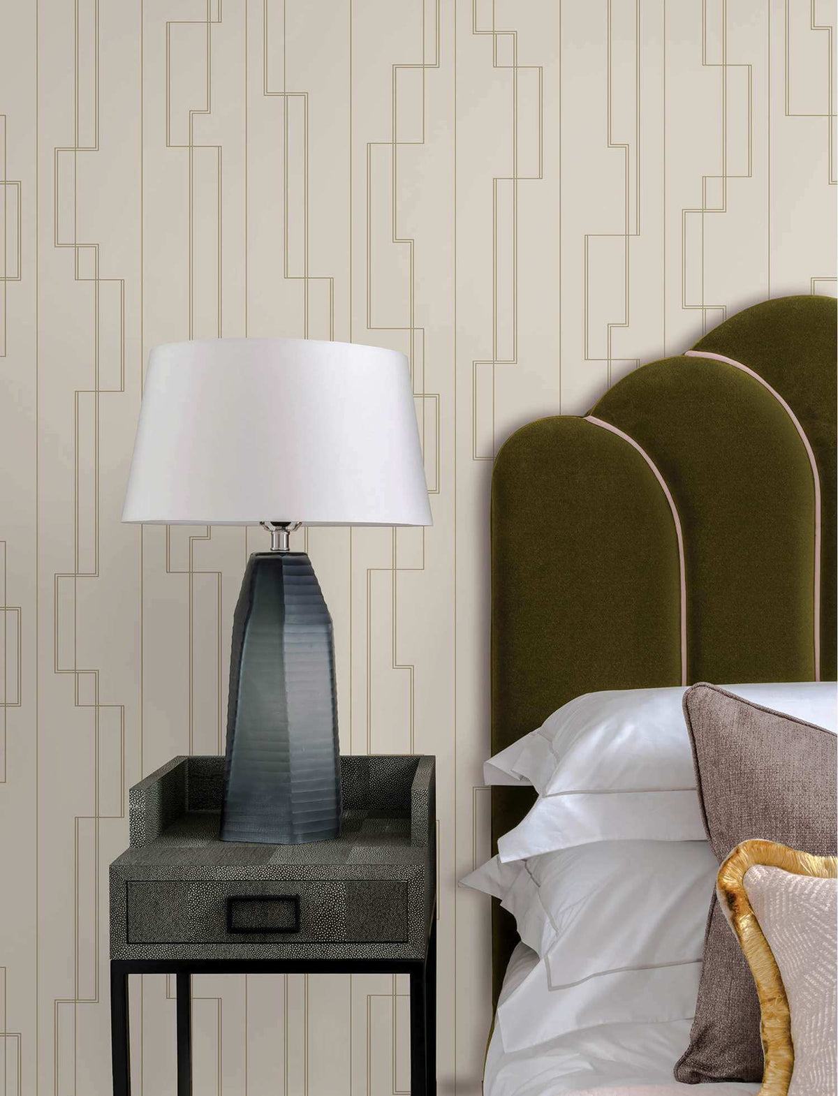 A-Street Prints Moderne Deco Anson Wallpaper Sample - Ivory