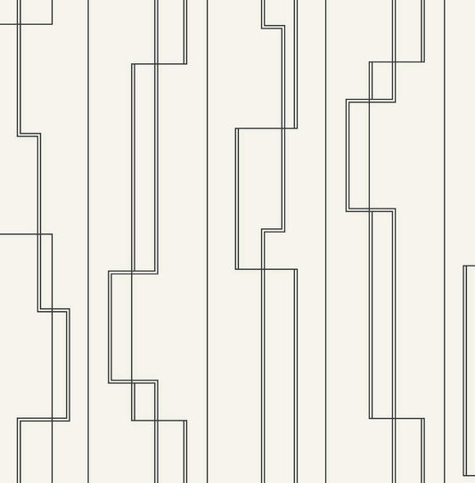 A-Street Prints Moderne Deco Anson Wallpaper - Black