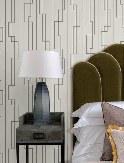 A-Street Prints Moderne Deco Anson Wallpaper Sample - Black