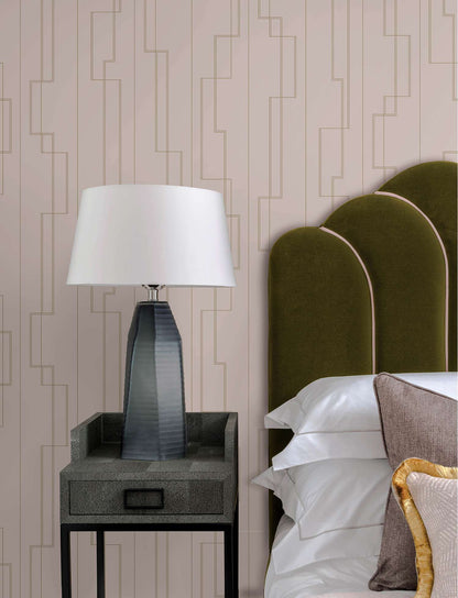 A-Street Prints Moderne Deco Anson Wallpaper Sample - Blush