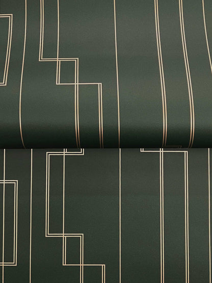 A-Street Prints Moderne Deco Anson Wallpaper - Evergreen