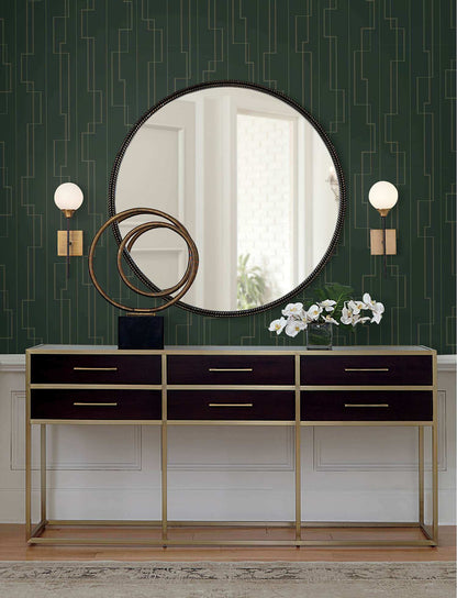 A-Street Prints Moderne Deco Anson Wallpaper - Evergreen