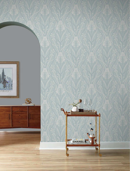 A-Street Prints Moderne Deco Rosalind Wallpaper - Sky Blue
