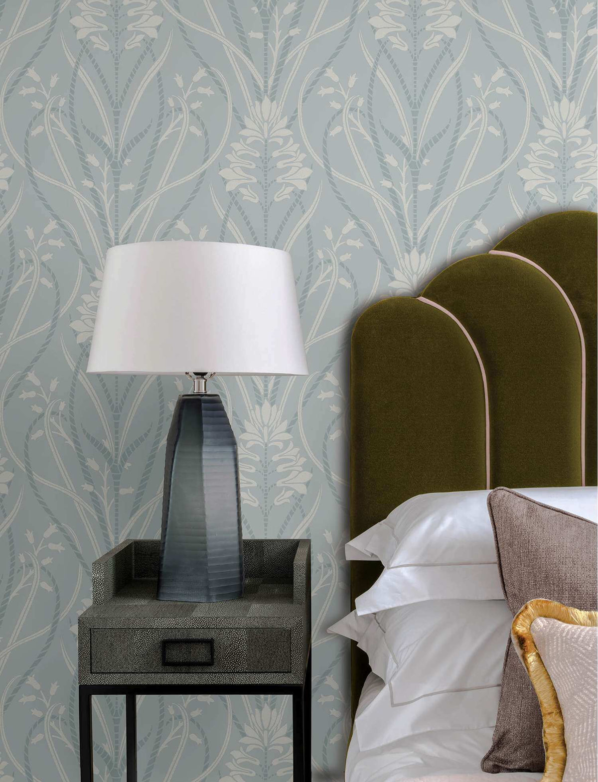 A-Street Prints Moderne Deco Rosalind Wallpaper - Sky Blue