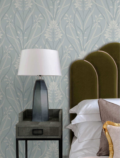 A-Street Prints Moderne Deco Rosalind Wallpaper - Sky Blue