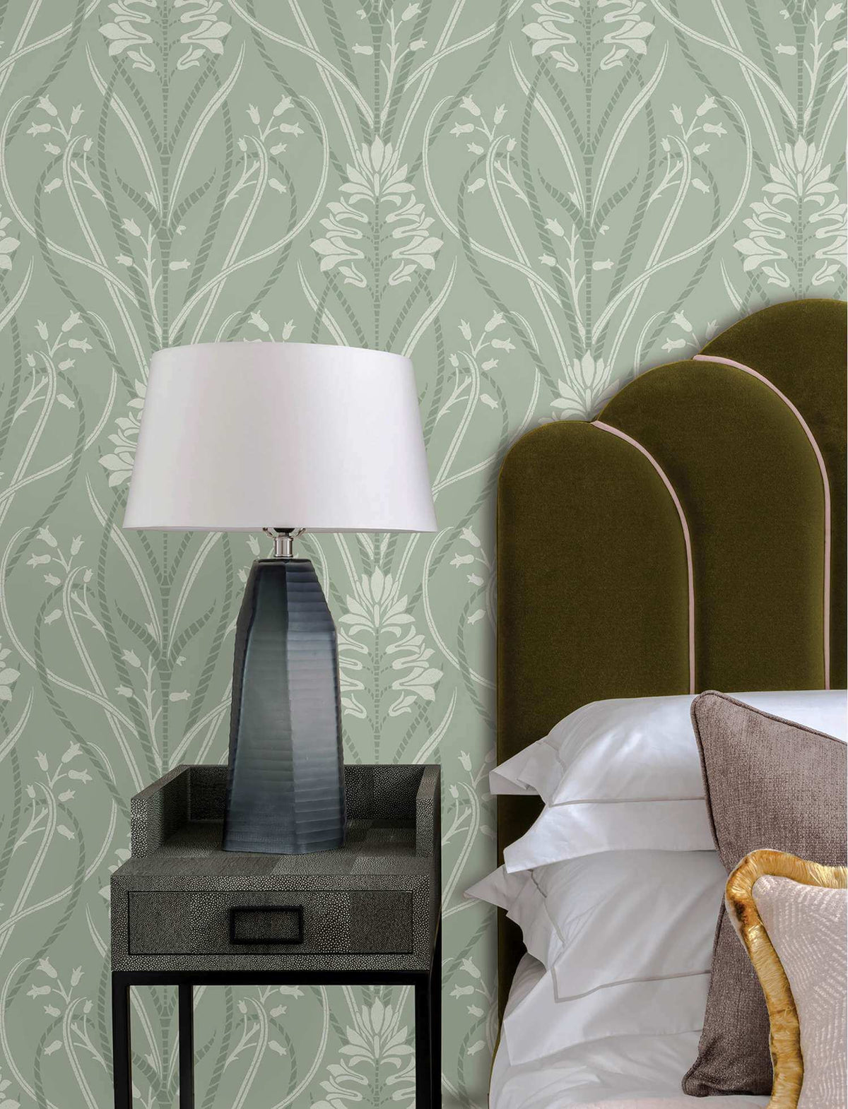 A-Street Prints Moderne Deco Rosalind Wallpaper - Sage
